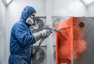 Website is processed in an electrostatic powder coating oven.